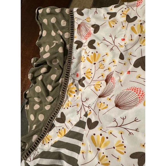 Matilda Jane Gentle Breeze Top Size L Floral & Stripe Ruffle Short Sleeves Rayon - Picture 5 of 5